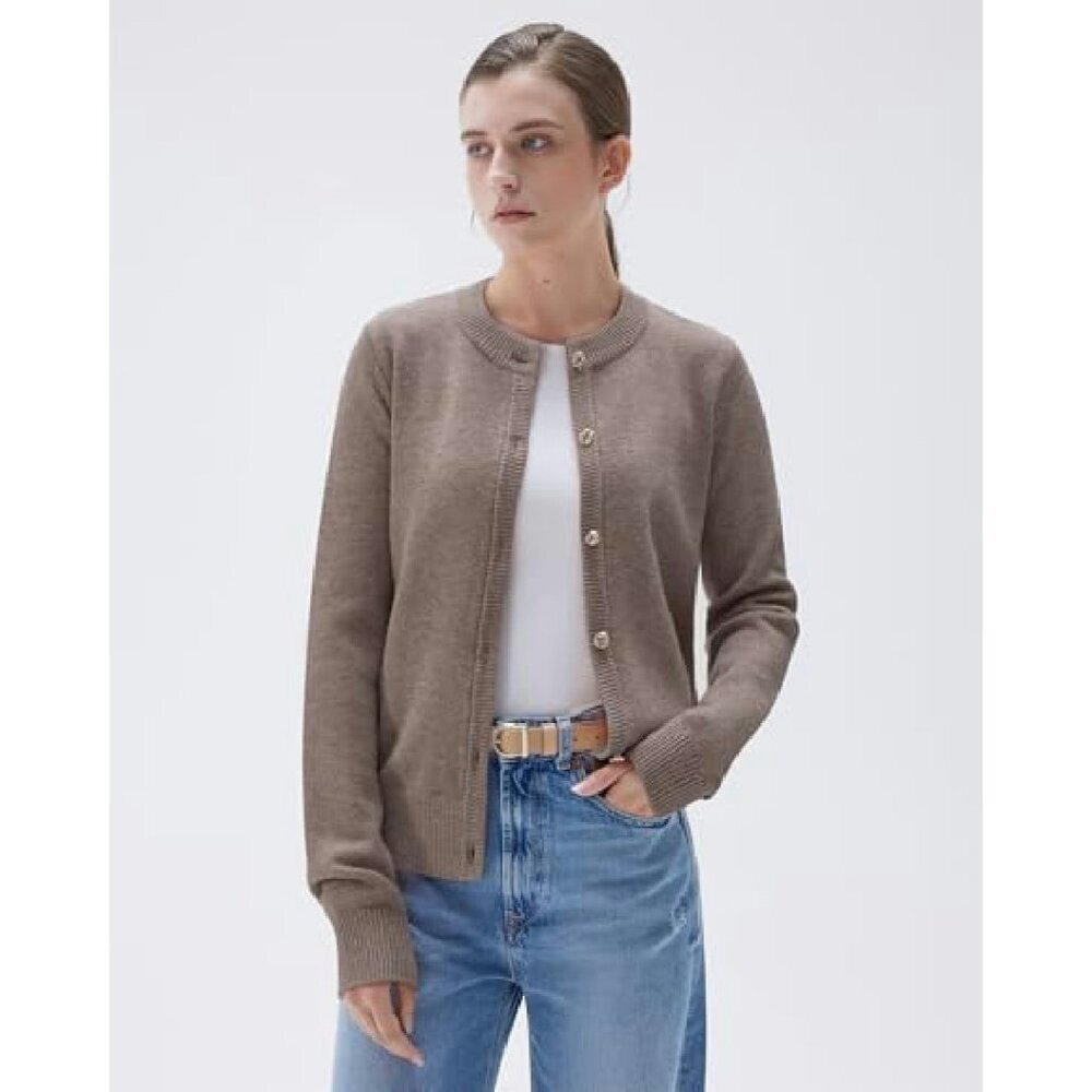 Chunky Cashmere Blend Cardigan, Button Up Long Sleeve, Fall Winter Sweater - Picture 4 of 8